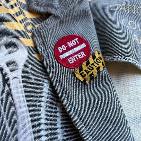 RAW WOMEN'S CUSTOM GRUNGE PATWORK GRAPHIC SLIM FIT JAKET - S - Picture 5 of 11